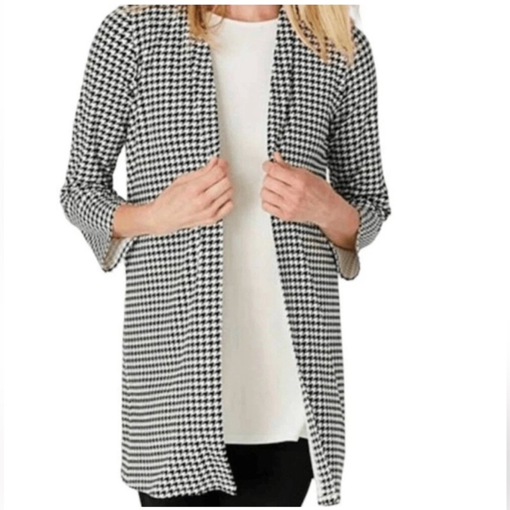 J. Jill Houndstooth Cardigan with 3/4 Sleeves